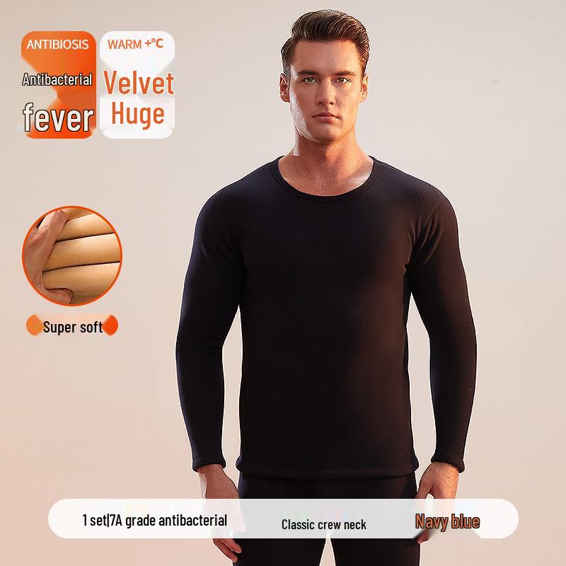 

Men s Extra Thick Thermal Fleece Underwear Set with Mid-High Neck for Cold Weather 3XL