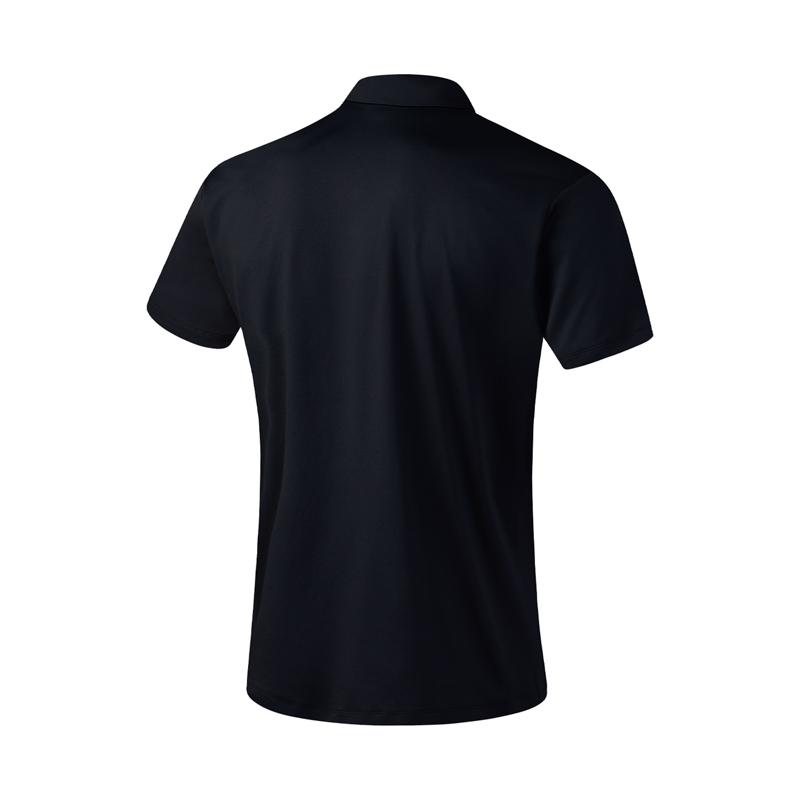 Li-Ning Versatile Simple Fashion Solid Color Pullover Short Sleeve Polo Shirt Men Tops Black APLW517-2