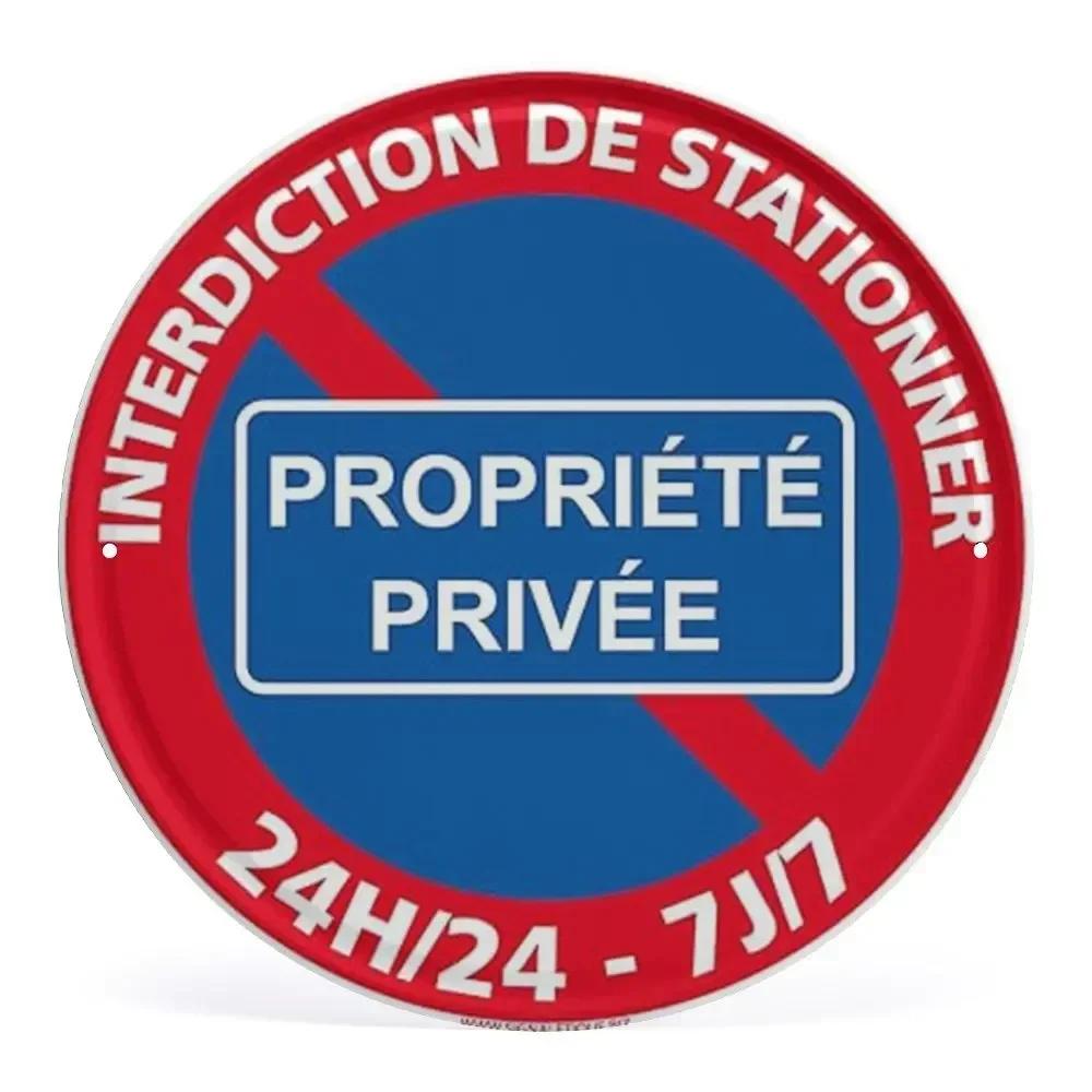 Round Metal Sign No Trespassing Aluminum Sign Private Road Warning Video Surveillance Wall Poster Plate Rigid Safety Sign for Ya