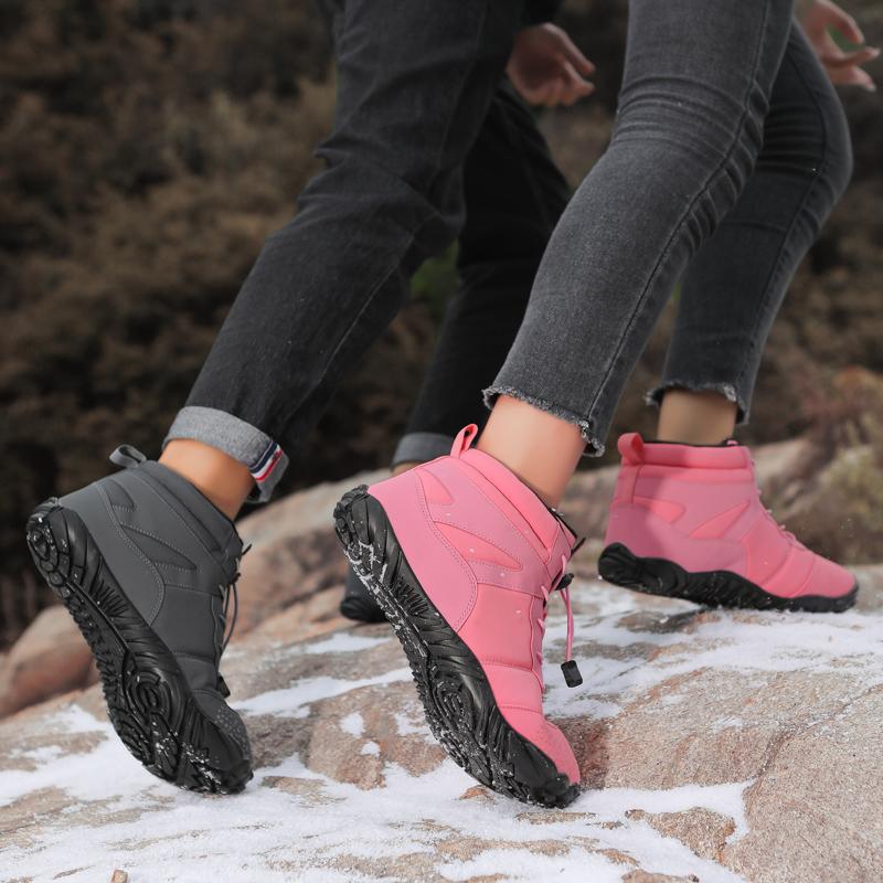 Fashion Winter Warm Running Barefoot Shoes Women Men Rubber High Ankle Boots Waterproof Non-Slip Breathable for Trekking Climbing