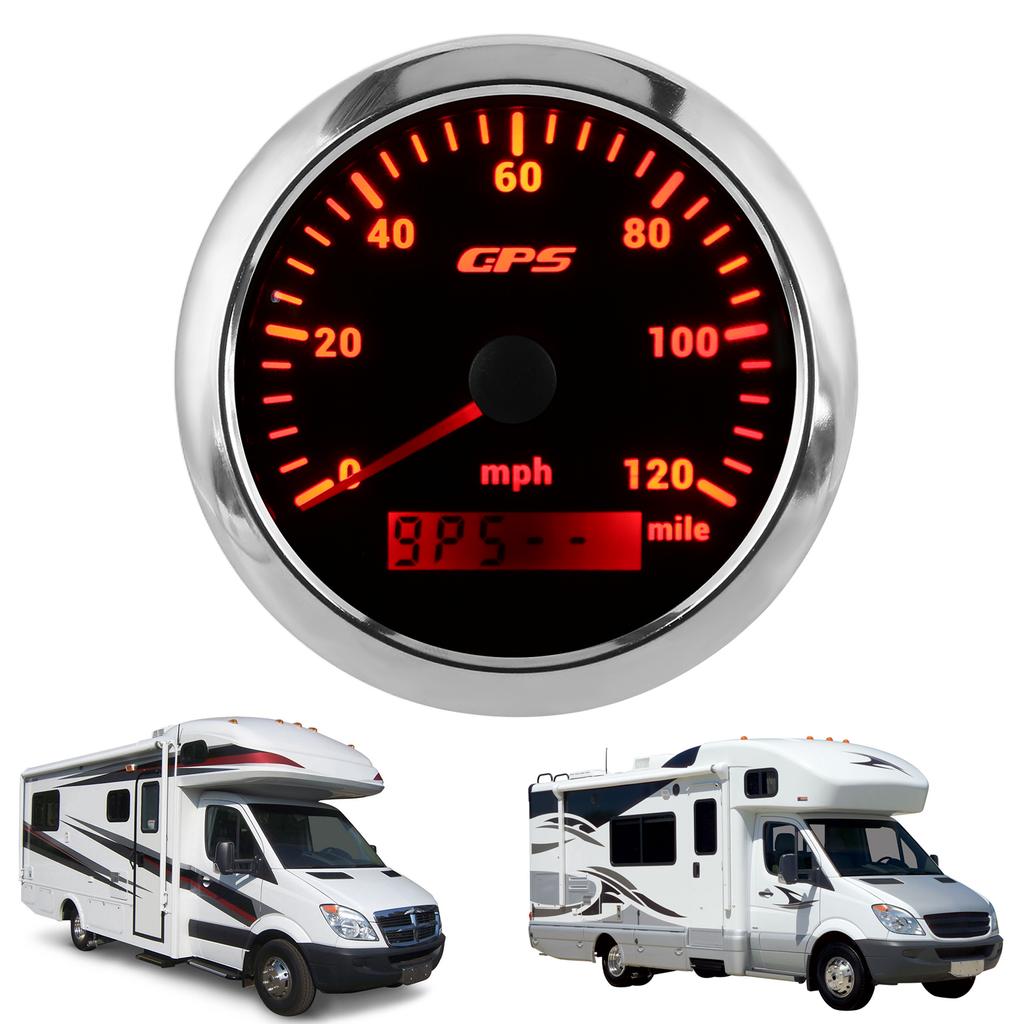 GPS-Tachometer 85mmGrad3,35in Kilometerzähler 120 MPHGradH IP67 Wasserdicht für Schrittinstrumente