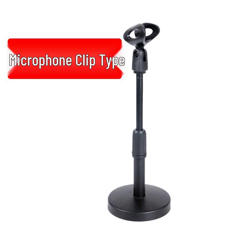 Universal Metal Desktop Microphone Stand with Round Base for Live Broadcast & Multi-Functional Use