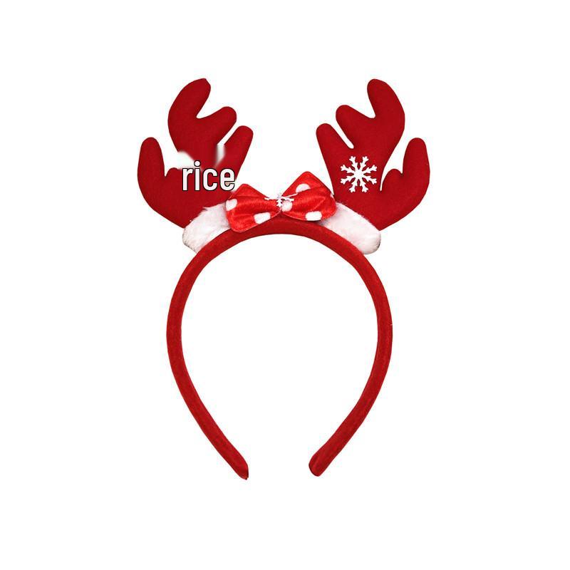 Japanese & Korean New Year Hair Accessories: Cute Plush Antler Christmas Headband for Girls