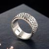 Simplicity Vintage S925 Silver Rings for Men Women Fashion Personality Rotatable Woven Pattern Jewelry Gift