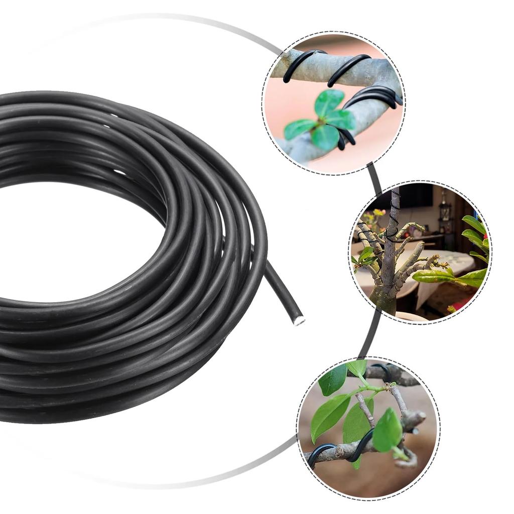 1pcs Bonsai Wires Anodized Aluminum Bonsai Training Wire With 6 Sizes 1mm/1.5mm/2mm/3mm/4mm/5mm length5m (Black) Garden Supplies