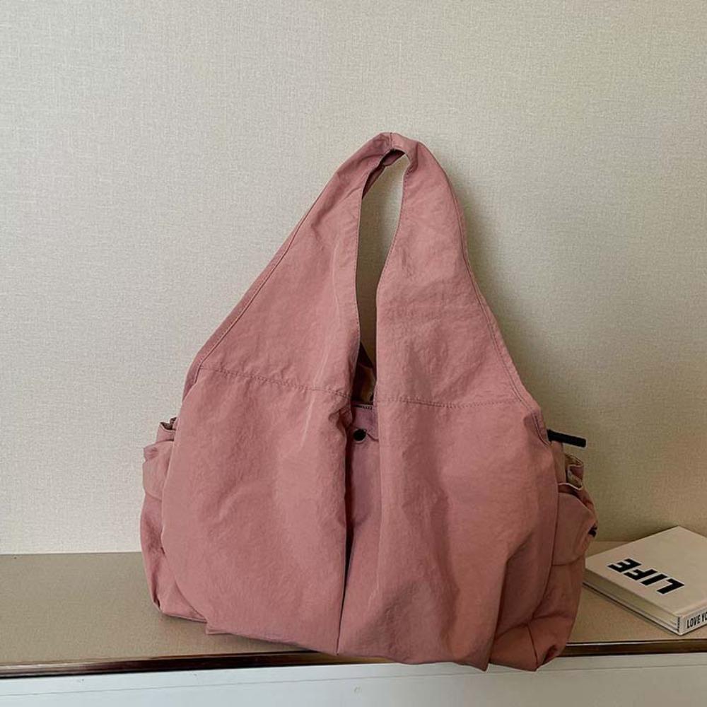 Multi-Pocket Nylon Shoulder Bag Casual Storage Pouch Underarm Bag Large Capacity Tote Bag  Daily