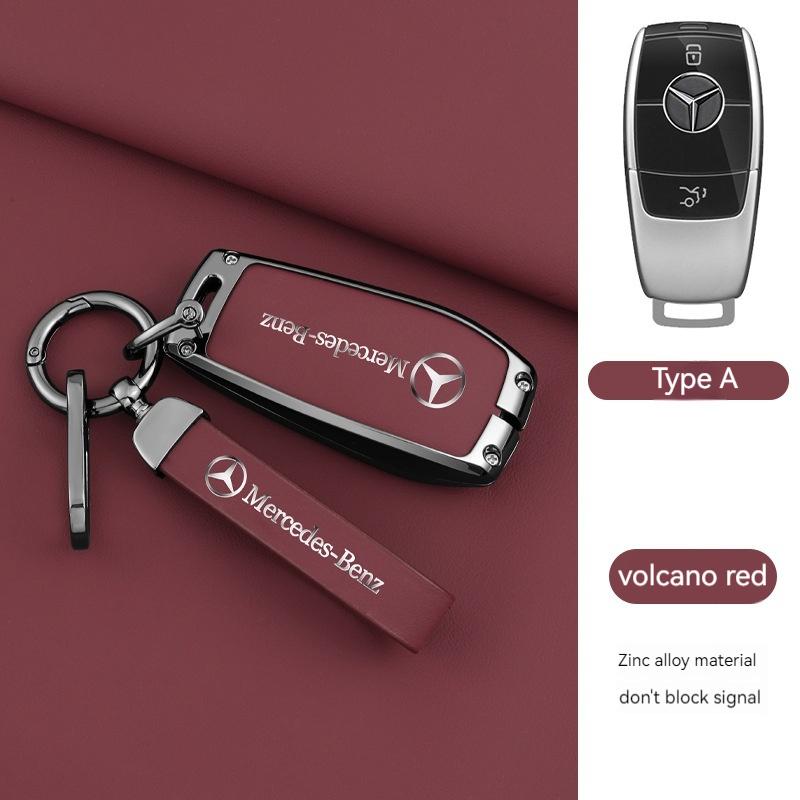 1pcs Leather Car Smart Key Case Cover Shell Fob Holder For Mercedes Benz A B C E S R-Class C43 CLA GLB GLC GLK SLK SL Vito W20