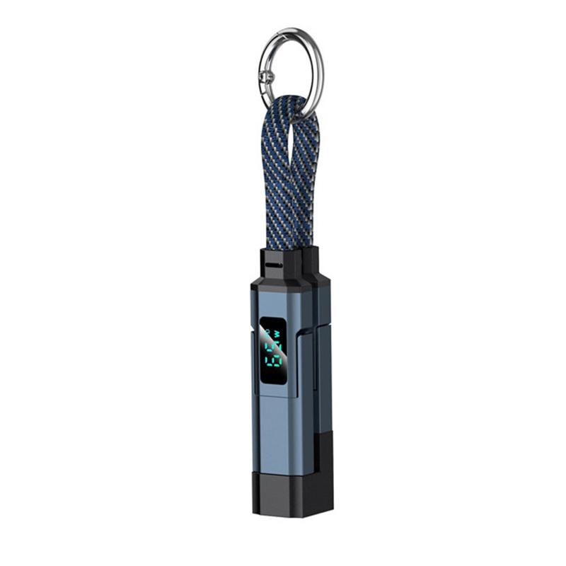 Super Fast Charging 4-In-1 Keychain Data Cable With Smart Digital Display Compatible With All Models