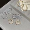 Elegant Zircon U-Shaped Earrings: Luxury Geometric Studs for Women
