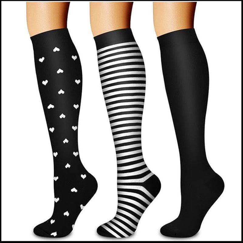 Compression Knee-high Socks Set for Running and Sports - Graduated Support, Multiple Pairs (3/4/6/8)