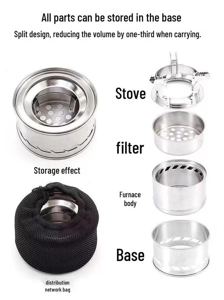 Portable Foldable Firewood Stove for Camping and Outdoor Cooking