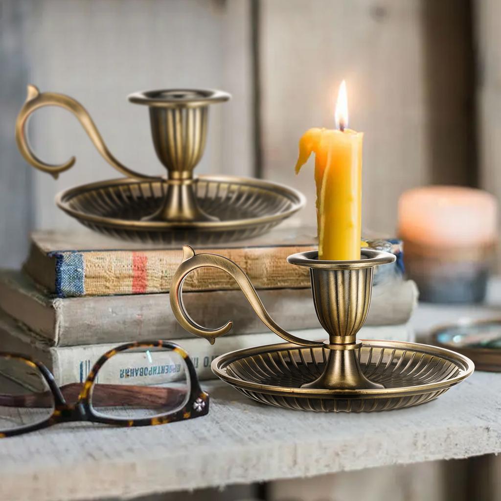 Holder Retro Metal Taper Holder European Style Church Table Holder Cup Vintage Candlestick Home Villa Handicraft Ornament
