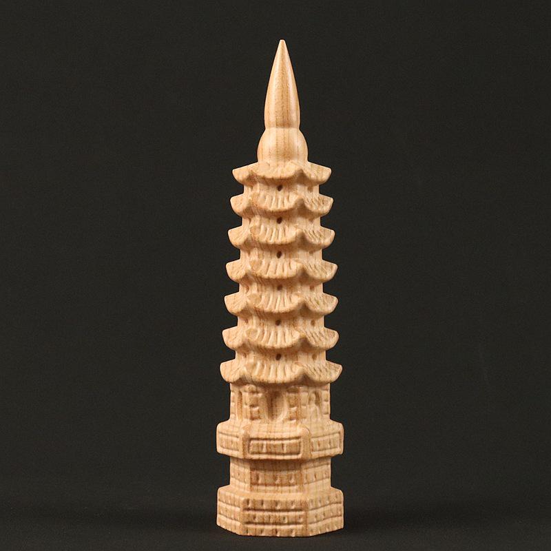 

Wenchang Pagoda Peach Wood Desktop Ornament - Exquisite Cultural Gift