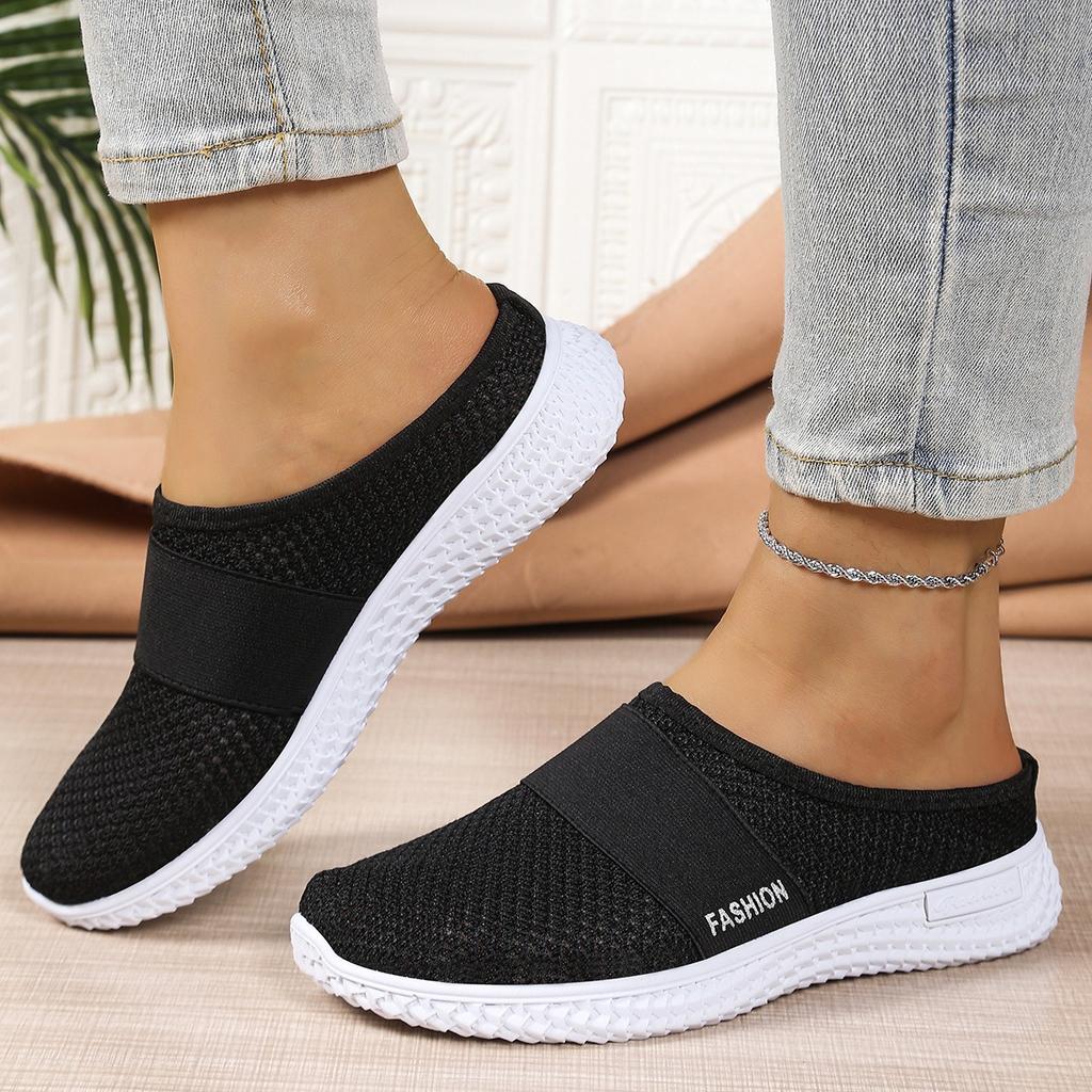 Ladies' Casual Sports Shoes, One Foot Kick, Suitable for Spring and Summer Beach Vacation, Travel and Leisure, Mesh Suitable for Plus Size Women