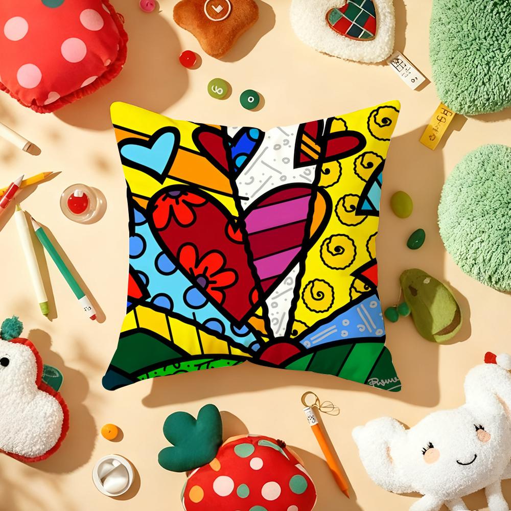 Cushion Cover Plush Fabric Soft DoubleSided Printed Sofa Warm Winter Home Gift Pillow Cover BBritto Art Design