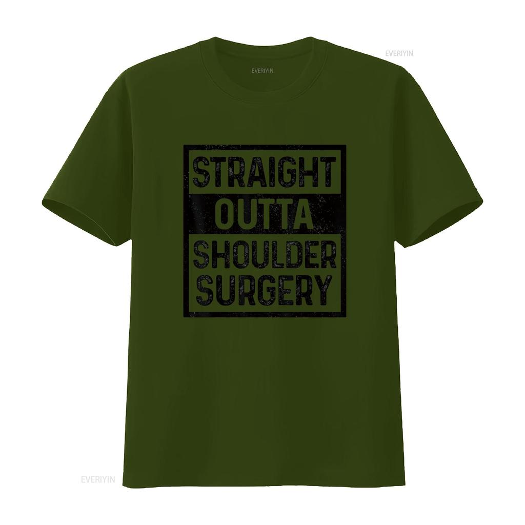 Womens Straight Outta Shoulder Surgery Joint Replacement Recovery T Shirt Black vintage Washed Slightly homme fashion
