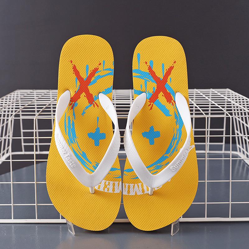 2025 New Men's Rubber Flip-Flops Trendy Anti-Slip Beach Sandals for Summer Casual Non-Slip Slippers Students Lightweight Stylish