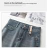 Women's High Waist Slimming Rolled Hem Denim Cigarette Pants - 2024 Autumn Fashion Straight Leg Crop
