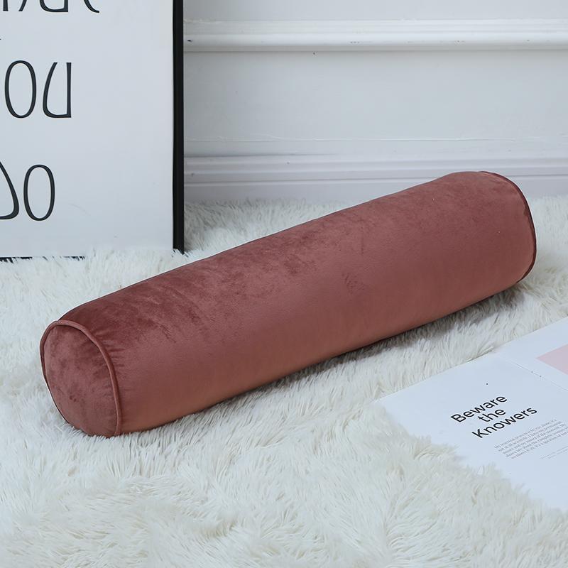 Soft Velvet Cylindrical Pillow Cover Round Bolster Long Cusion Pillow Case Neck Back Rest for Living Room Bed Sofa Decor