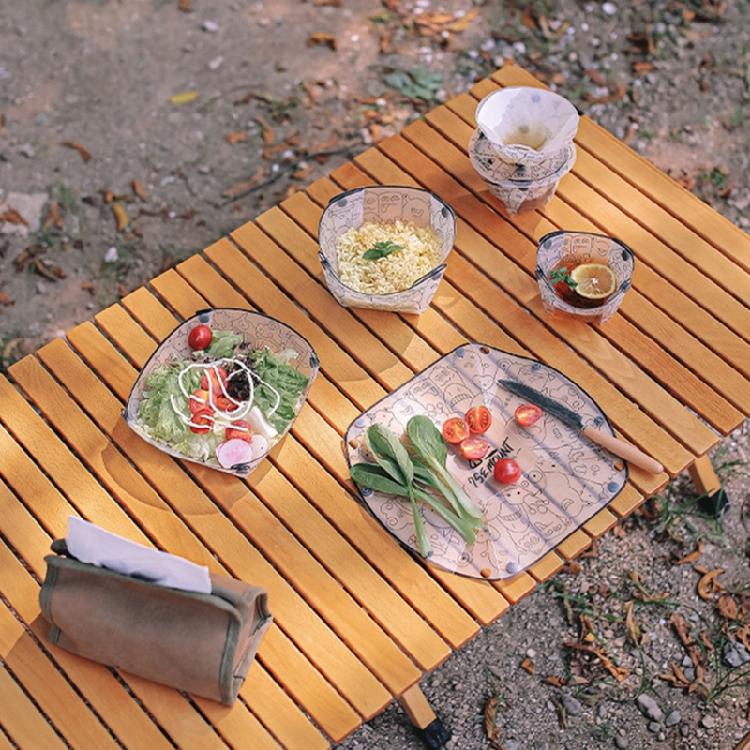 Folding Tableware Set Portable Bowl Plate Chopping Board Light Weight Camping Tableware for Camping and Backpacking
