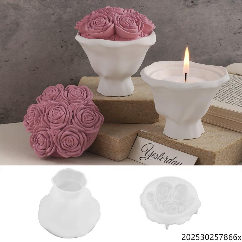 Роза Хранение Коробка Силиконовая Форма DIY Эпоксидная Гипсовая Цементная Чашка для Свечи Форма для Хранения Свадебные Ручная Работа Подарки