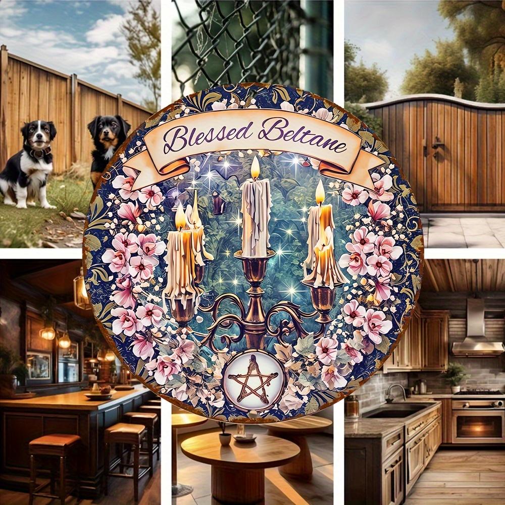 D Flat  RetroStyle Circular Metal Sign Featuring a Blackberry Design Perfect for Decorating Your Kitchen Home Or Juice B