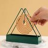 1pc, Elegant Triangle Cast Iron Mosquito Coil Holder, Easy Clean Incense Burner Stand, Indoor & Outdoor Use, Compatible