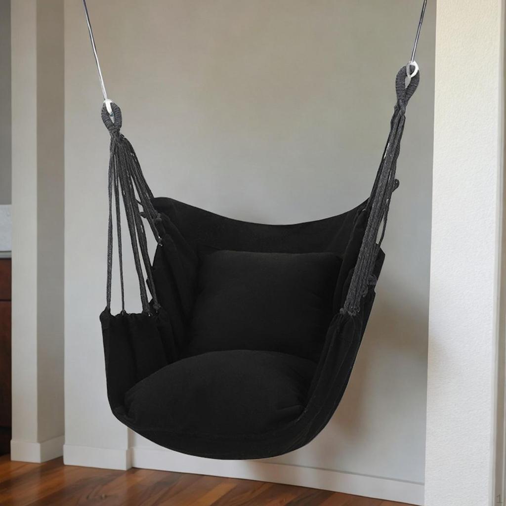 Hammock Chair Folding Camping for Outdoor Indoor Hanging Rope Max 250kg Bedroom