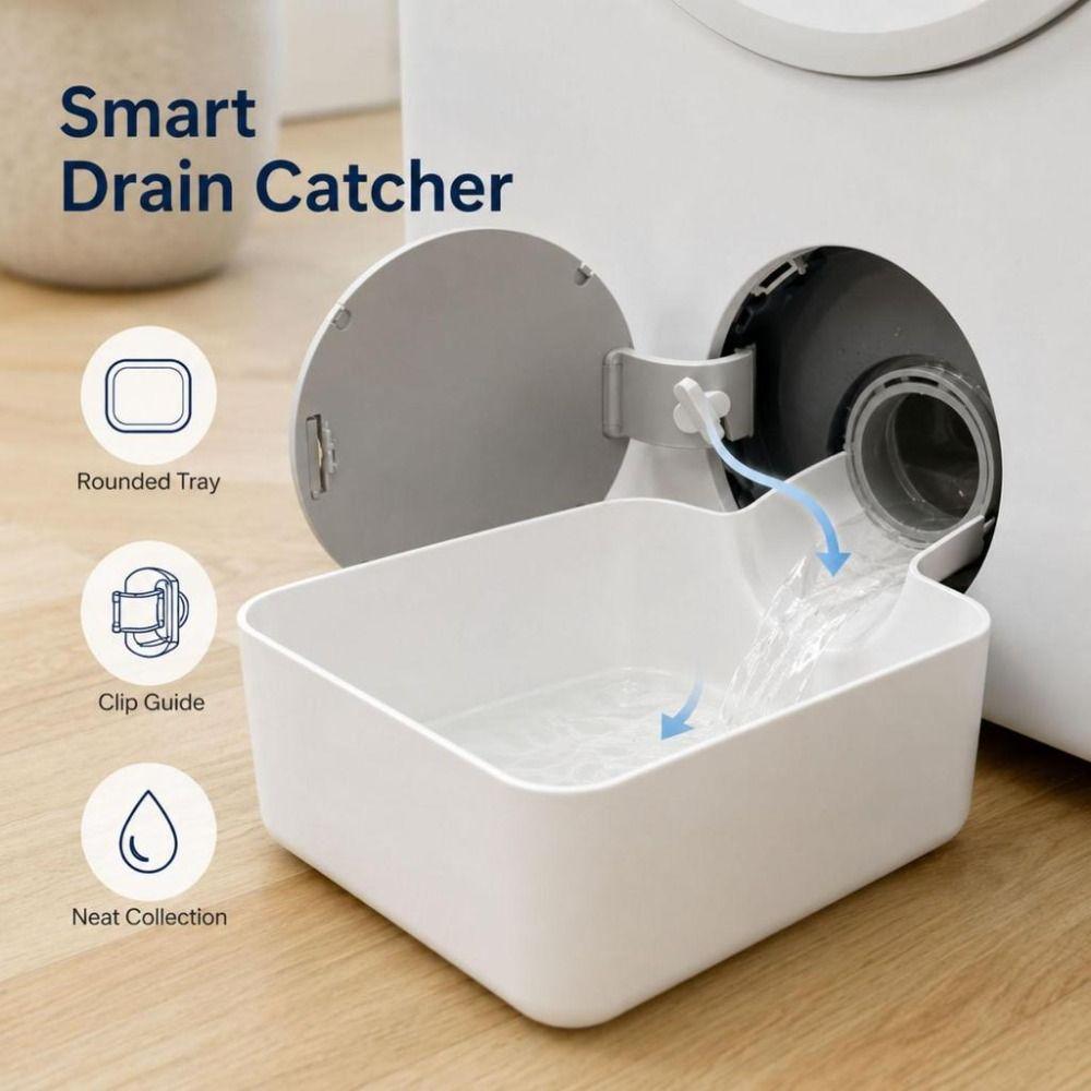 Waterproof Washing Machine Drain Tray Plastic Drain Water Collection Tray Laundry Room Use
