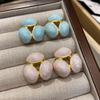 Medieval Oil Dripping Triangle Exaggerated Stud Earrings Fashion Temperament Personalized Design Earrings Light Luxury High-End Earrings
