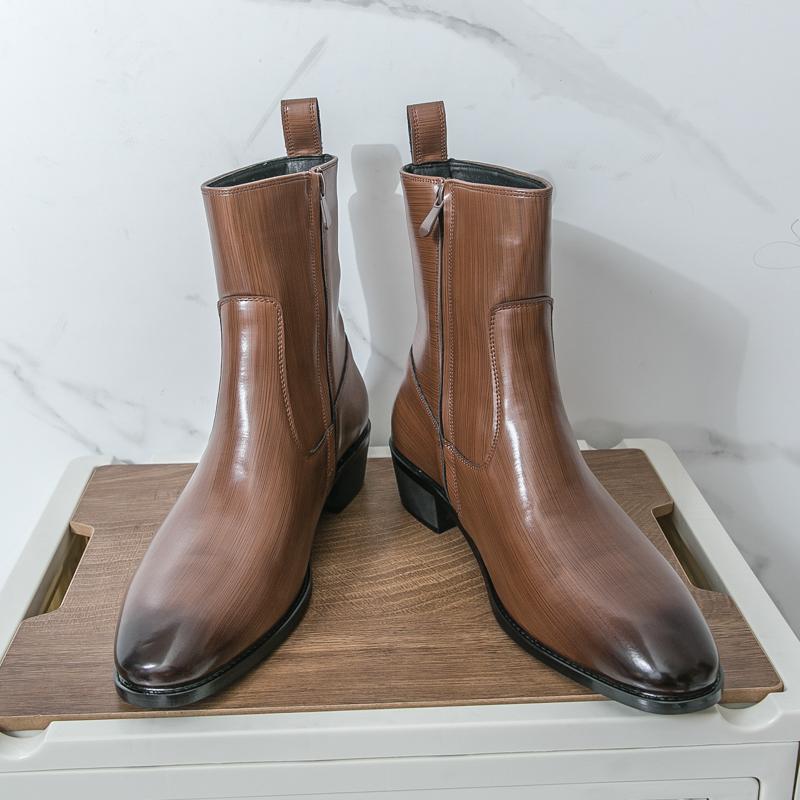 Winter Herren Business Chelsea Lederstiefel Schwarzbraun Britische Lässige Mode Rutschfeste Markenstiefel Trainingsstiefel Größen 38-46