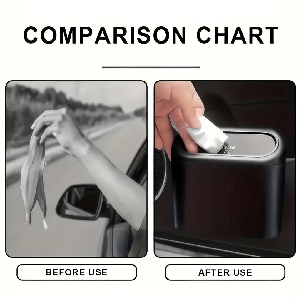 1pc Car Trash Bin, a Mini Multifunctional Garbage Container That Hangs On The Back of The Car Seat Or Door,Designed with a Lid