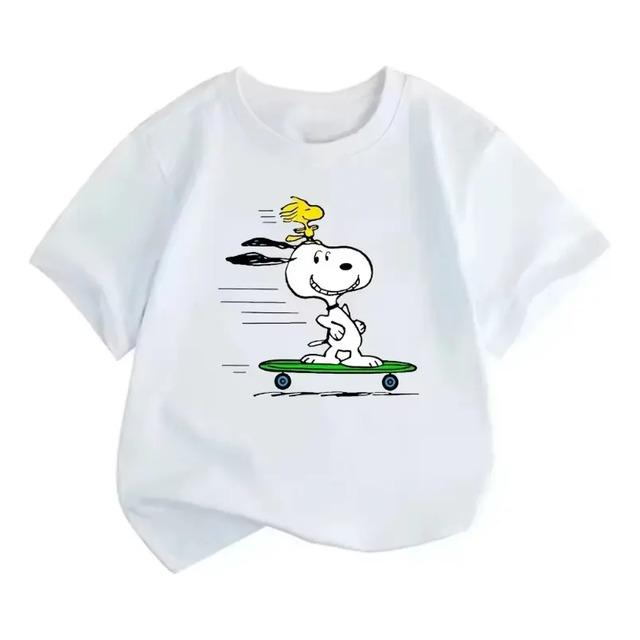 Camiseta Con Estampado De Dibujos Animados De Snoopy Skatebo L
