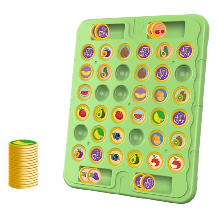 Multiplayer Animal/Fruit Theme Board Game Toy for Kids with Flip Chess for Family Gathering Classroom Activity Supply