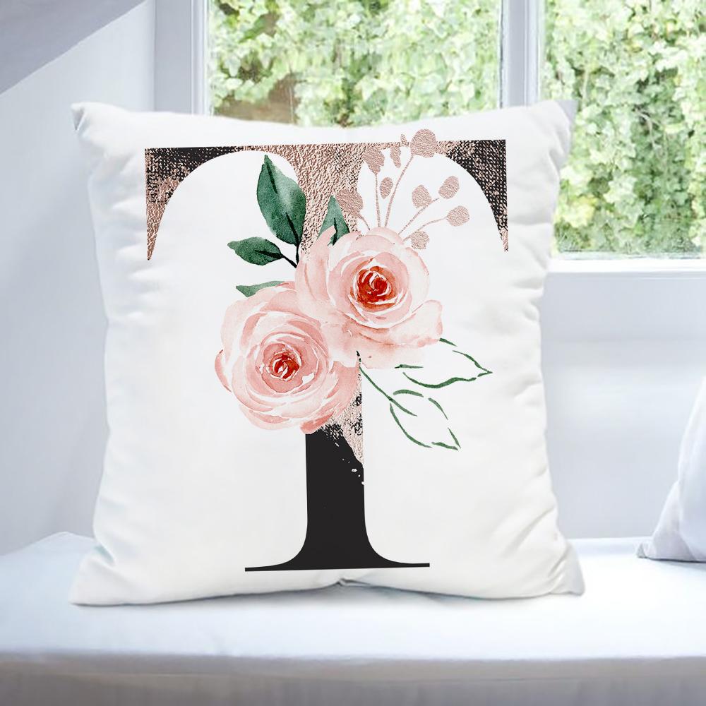 

Чехол для подушки из полиэстера с буквами алфавита и принтом английских букв, чехол для подушки для спинки, наволочка для украшения дивана и гостиной 450mm*450mm