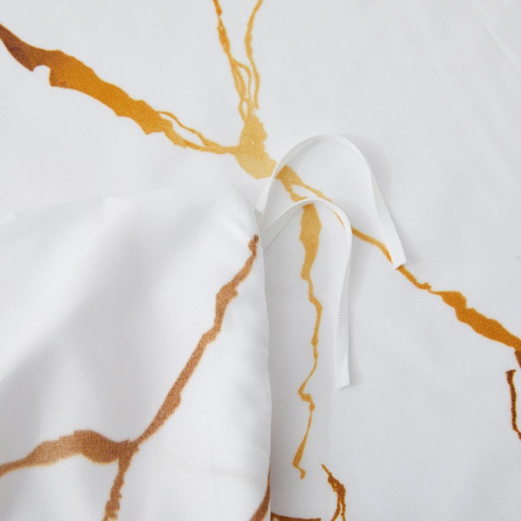 Marble Platinum Double-Sided Printing Quilt Cover Home Textile Bedding Three-Piece Set