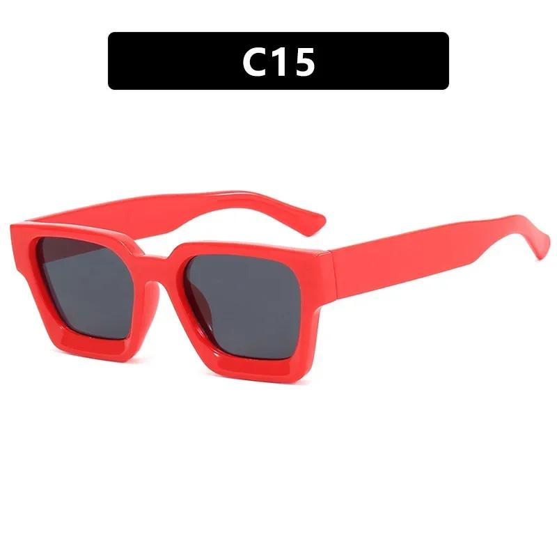 Trendy Square Wide Leg Sunglasses HD Gradient Lenses for Beach Parties Outdoor Travel Fashion Essential