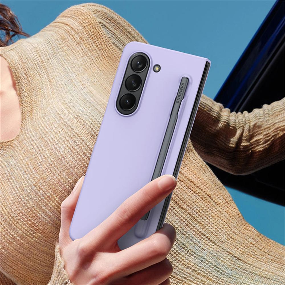 Slim Matte Case For Samsung Galaxy Z Fold 5 5G Case With Pen Slot Holder Hard Plastic Fold Shockproof Cover Skin Feel Protection Shell