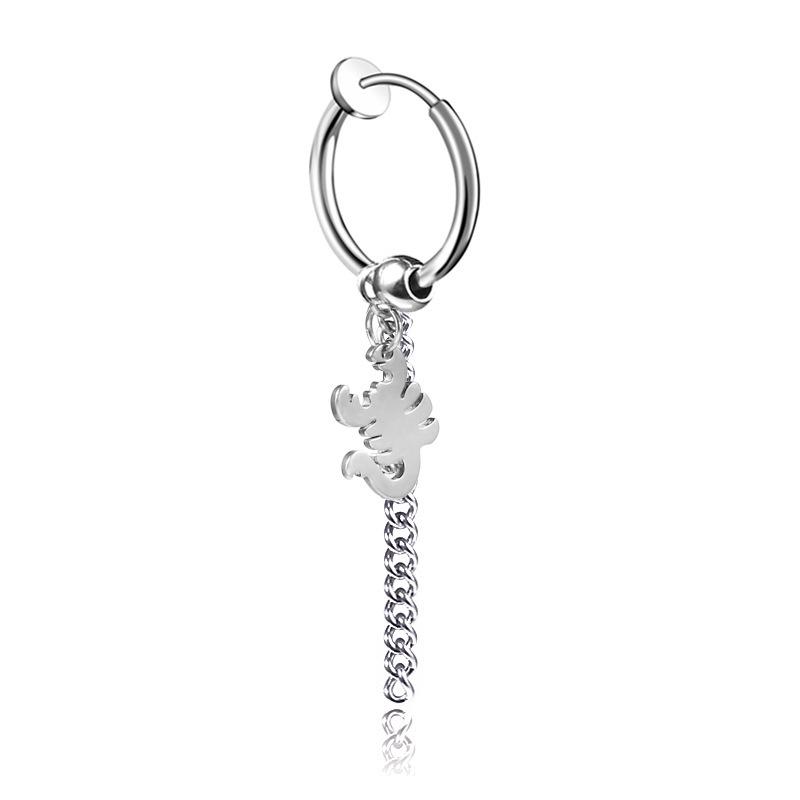 Unisex Fake Piercing Titanium Stud Earrings - No Hole Ear Clips, Trendy Korean Style