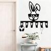 Metal Rabbit Key Holder with 6 Hooks,Wall Decor,Animal Theme Gift for Home Entryway Bedroom