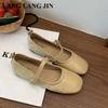 2025 New Women Flats Ballets Elegant Mary Jane Shoes Square Toe Shallow Slip On Ballerina Shoes Soft Ballet Casual Loafer Mujer