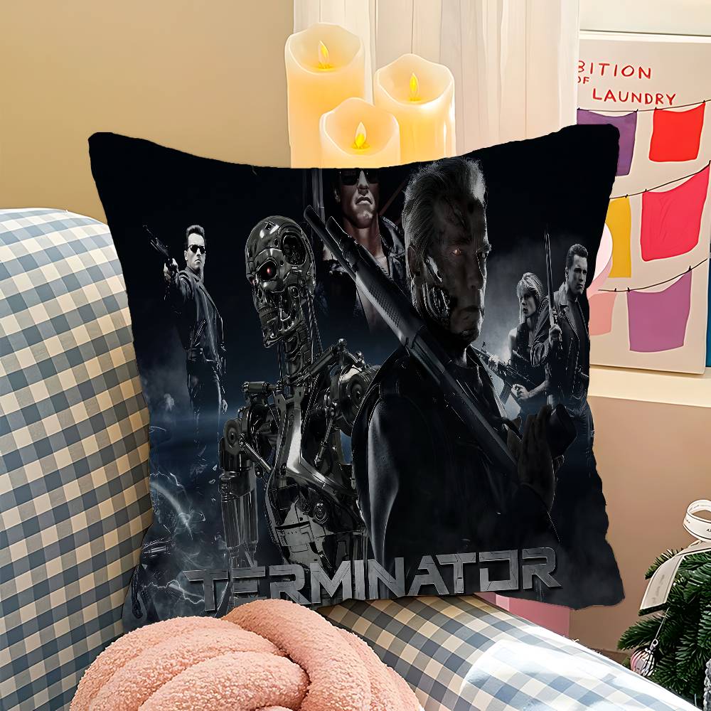 80s Movie TV The T-Terminator Cushion Cover Car Throw Pillow Case For Sofa Car Christmas Gift 40x40cm 45x45cm