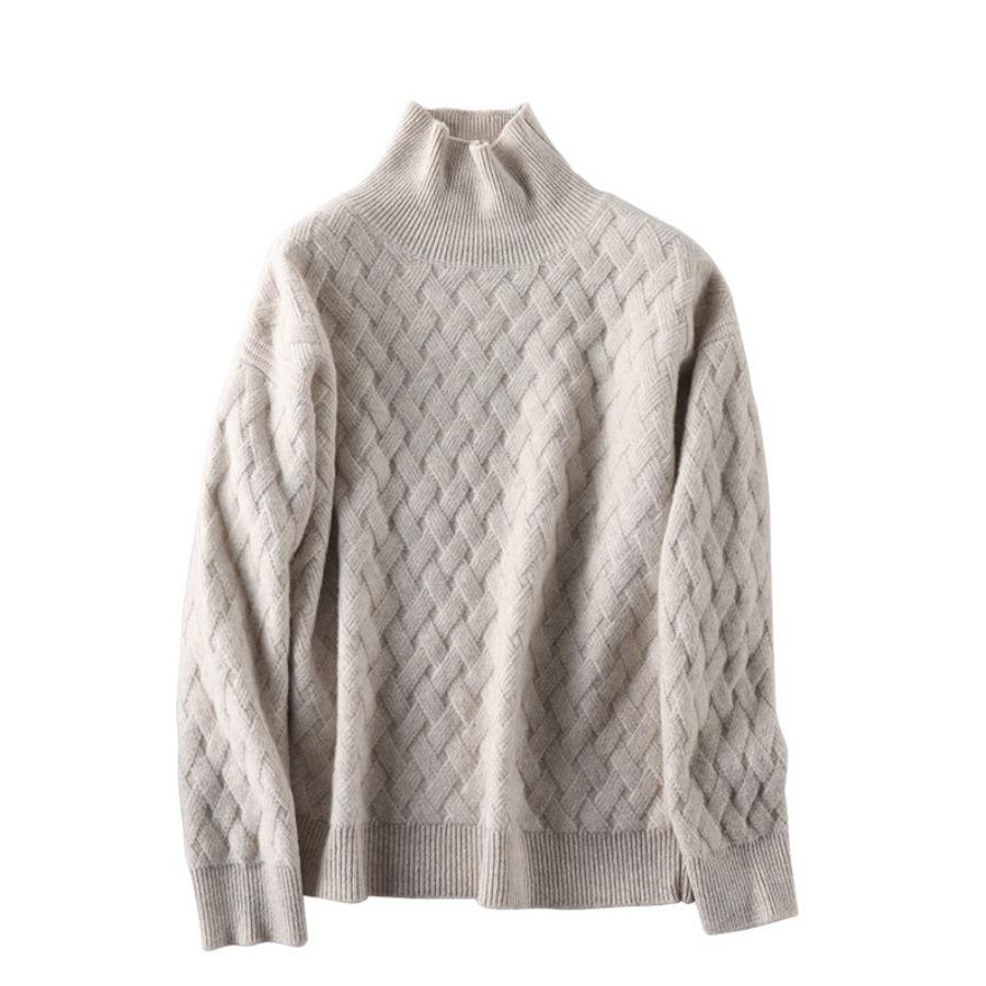 Maglione a collo alto per donna autunno inverno spesso lavorato a maglia in lana a maniche lunghe intimo pullover maglioni