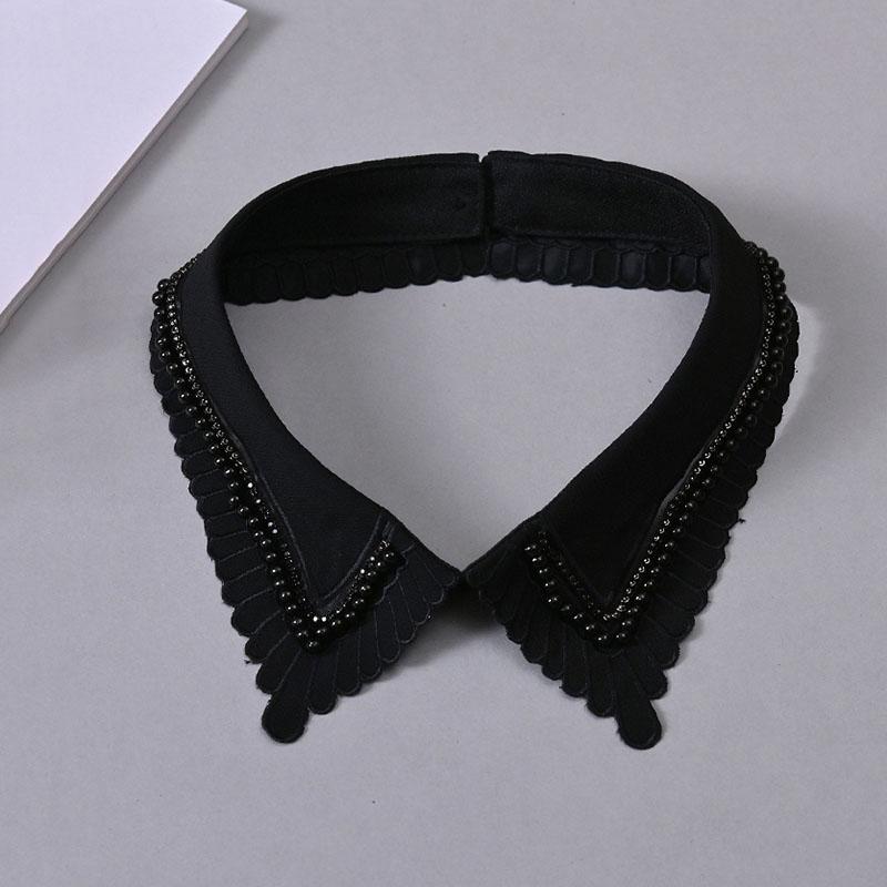 White Fake Collar Women Elegant Diamond Detachable Collars for Women False Shawl Shoulder Wrap Lapel False Collars Woman Tie