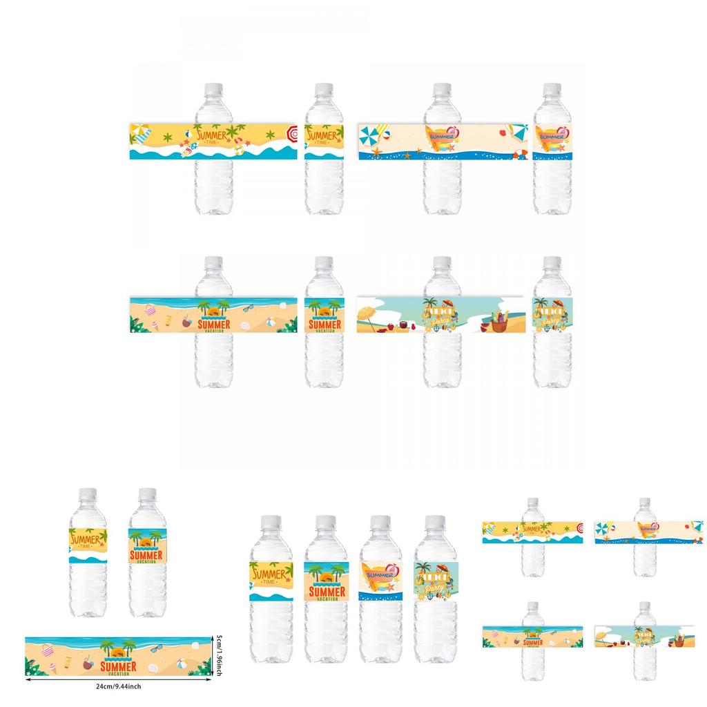 Summer Ocean Party Bottle Stickers With Beach Theme For Events And Celebrations