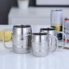Boccale da Birra a Doppia Parete in Acciaio Inossidabile con Manico Tazza Termica per Caffè Tè al Latte Bambini Bevande Fredde Calde Uso Casa Bar Ristorante