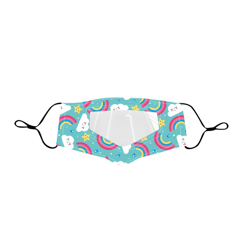 5PC Children Outdoor Mask With Clear Window Visible Expression For Deaf Mute