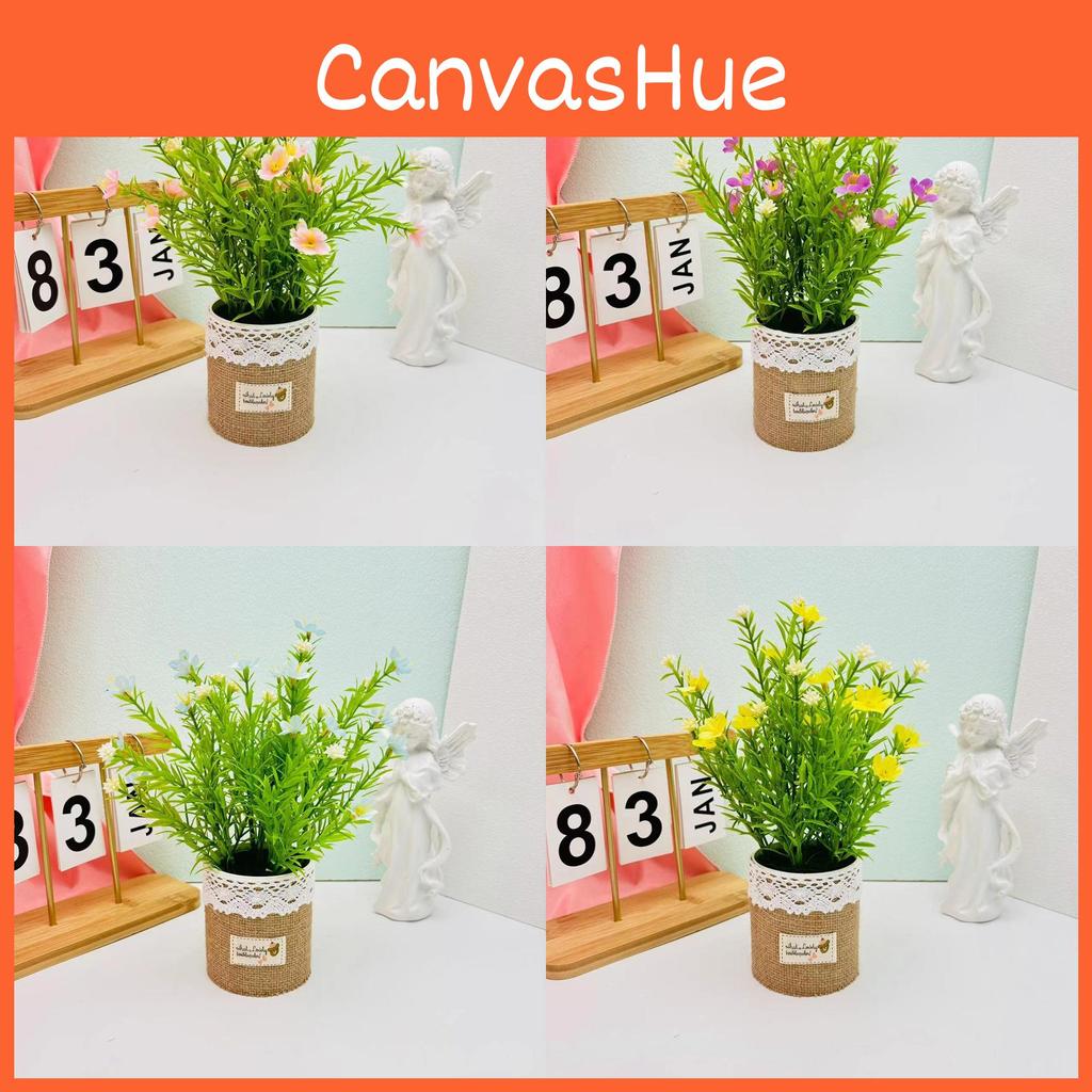 Perennis Potted Bellis Plant Linen Flower Pot For Hotel Dining Decoration Room