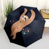 1pc Sloth Universe Automatic Folding Umbrella - Compact 8-Rib Design, Durable Plastic & Iron, Lightweight for Outdoor Daily Use049