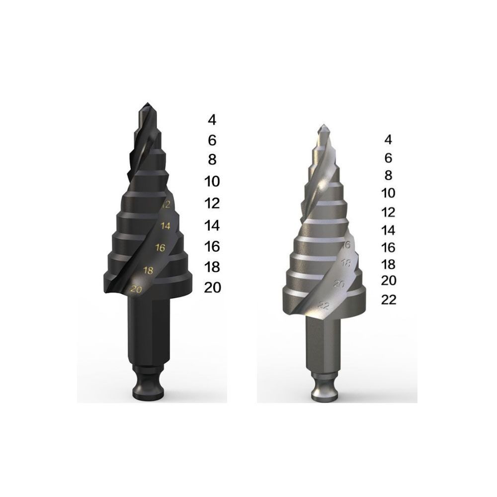 New Spiral Groove Step Drill Bit 4-20mm Wear-Resistant Punch Holes Drill Bit Faster Drilling Wood Metal Hole Opener